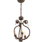 Meyda Lighting Antonia 12" 3-Light Gilded Tobacco Chandelier With Ivory Faux Candlelight