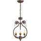 Meyda Lighting Antonia 12" 3-Light Gilded Tobacco Chandelier With Ivory Faux Candlelight