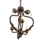 Meyda Lighting Antonia 12" 3-Light Gilded Tobacco Chandelier With Ivory Faux Candlelight