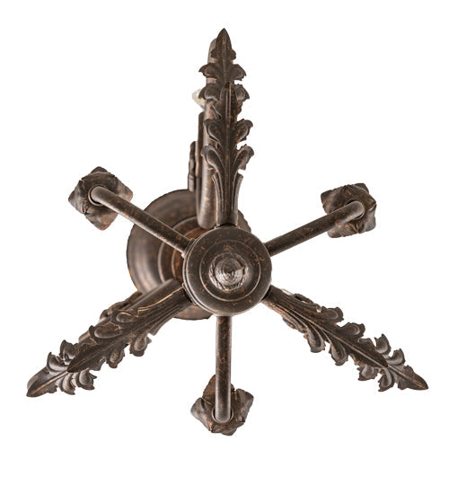 Meyda Lighting Antonia 12" 3-Light Gilded Tobacco Chandelier With Ivory Faux Candlelight