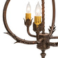 Meyda Lighting Antonia 12" 3-Light Gilded Tobacco Chandelier With Ivory Faux Candlelight
