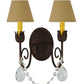 Meyda Lighting Antonia 13" 2-Light Cajun Spice Wall Sconce With Ivory Textrene Shade