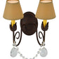 Meyda Lighting Antonia 13" 2-Light Cajun Spice Wall Sconce With Ivory Textrene Shade