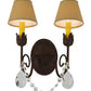 Meyda Lighting Antonia 13" 2-Light Cajun Spice Wall Sconce With Ivory Textrene Shade