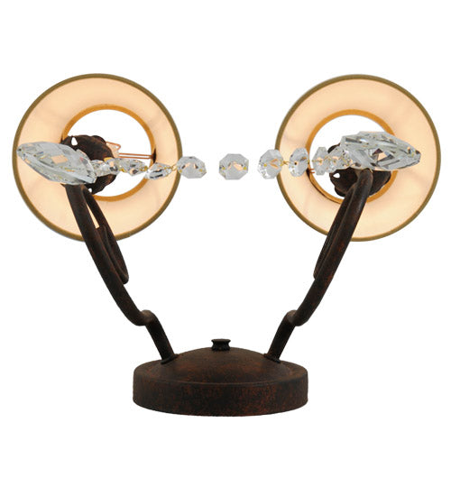 Meyda Lighting Antonia 13" 2-Light Cajun Spice Wall Sconce With Ivory Textrene Shade