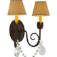 Meyda Lighting Antonia 13" 2-Light Cajun Spice Wall Sconce With Ivory Textrene Shade