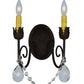 Meyda Lighting Antonia 13" 2-Light Cajun Spice Wall Sconce With Ivory Textrene Shade