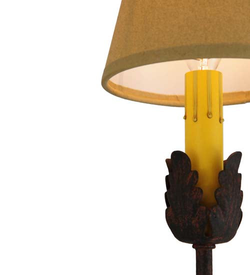 Meyda Lighting Antonia 13" 2-Light Cajun Spice Wall Sconce With Ivory Textrene Shade