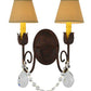 Meyda Lighting Antonia 13" 2-Light Cajun Spice Wall Sconce With Ivory Textrene Shade