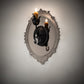 Meyda Lighting Antonia 13" Solar Black & Mirror Acrylic Wall Sconce With Amber Faux Candlelight