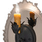 Meyda Lighting Antonia 13" Solar Black & Mirror Acrylic Wall Sconce With Amber Faux Candlelight
