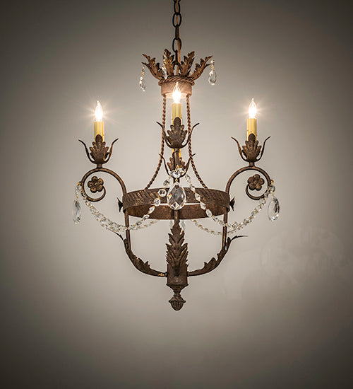 Meyda Lighting Antonia 18" 4-Light Pompeii Gold Chandelier