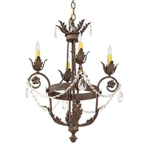 Meyda Lighting Antonia 18" 4-Light Pompeii Gold Chandelier