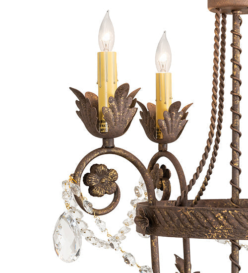 Meyda Lighting Antonia 18" 4-Light Pompeii Gold Chandelier