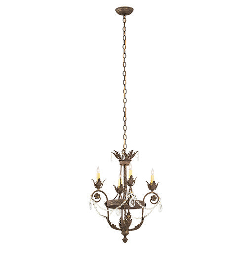 Meyda Lighting Antonia 18" 4-Light Pompeii Gold Chandelier