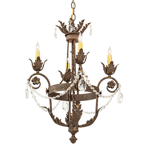 Meyda Lighting Antonia 18" 4-Light Pompeii Gold Chandelier