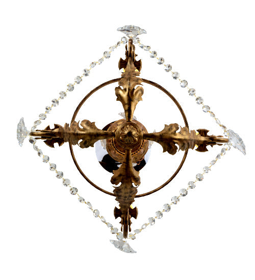 Meyda Lighting Antonia 18" 4-Light Spanish Gold Chandelier With Amber Faux Candlelight