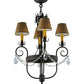 Meyda Lighting Antonia 19" 4-Light Cajun Spice Textured Chandelier With Brown Parchment Shade