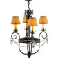 Meyda Lighting Antonia 19" 4-Light Cajun Spice Textured Chandelier With Brown Parchment Shade