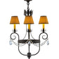 Meyda Lighting Antonia 19" 4-Light Cajun Spice Textured Chandelier With Brown Parchment Shade