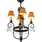 Meyda Lighting Antonia 19" 4-Light Cajun Spice Textured Chandelier With Brown Parchment Shade