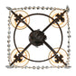 Meyda Lighting Antonia 19" 4-Light Cajun Spice Textured Chandelier With Brown Parchment Shade