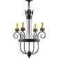Meyda Lighting Antonia 19" 4-Light Cajun Spice Textured Chandelier With Brown Parchment Shade
