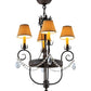 Meyda Lighting Antonia 19" 4-Light Cajun Spice Textured Chandelier With Brown Parchment Shade