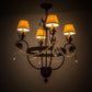 Meyda Lighting Antonia 26" 4-Light Chestnut Chandelier With Tuscan Alabaster Textrene Shade