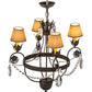 Meyda Lighting Antonia 26" 4-Light Chestnut Chandelier With Tuscan Alabaster Textrene Shade