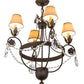 Meyda Lighting Antonia 26" 4-Light Chestnut Chandelier With Tuscan Alabaster Textrene Shade