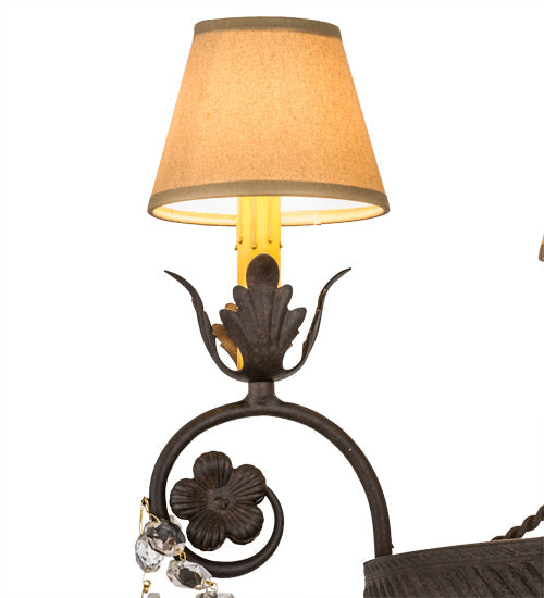 Meyda Lighting Antonia 26" 4-Light Chestnut Chandelier With Tuscan Alabaster Textrene Shade
