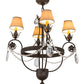 Meyda Lighting Antonia 26" 4-Light Chestnut Chandelier With Tuscan Alabaster Textrene Shade