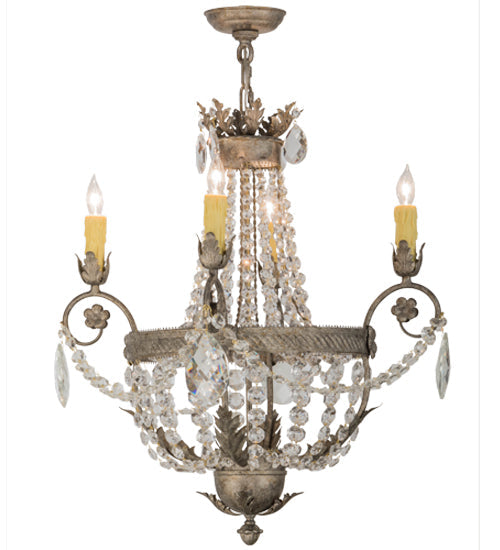 Meyda Lighting Antonia 26" 4-Light Corinth Chandelier With Amber Faux Candlelight