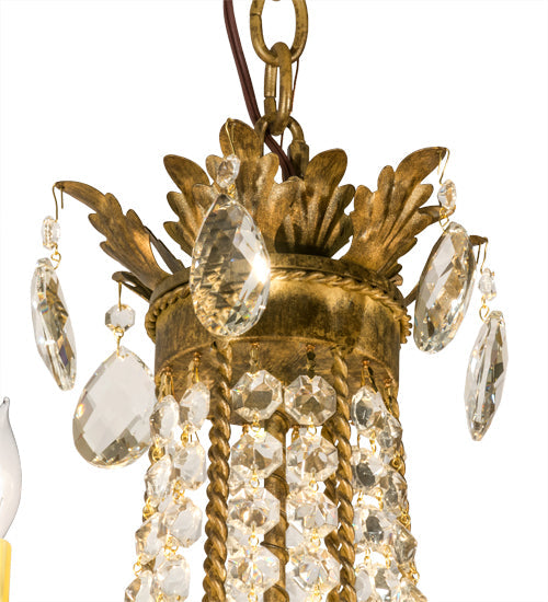 Meyda Lighting Antonia 26" 6-Light Brushed Gold Chandelier With Amber Faux Candlelight