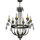 Meyda Lighting Antonia 26" 6-Light French Bronze Chandelier With Amber Faux Candlelight