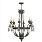 Meyda Lighting Antonia 26" 6-Light French Bronze Chandelier With Amber Faux Candlelight