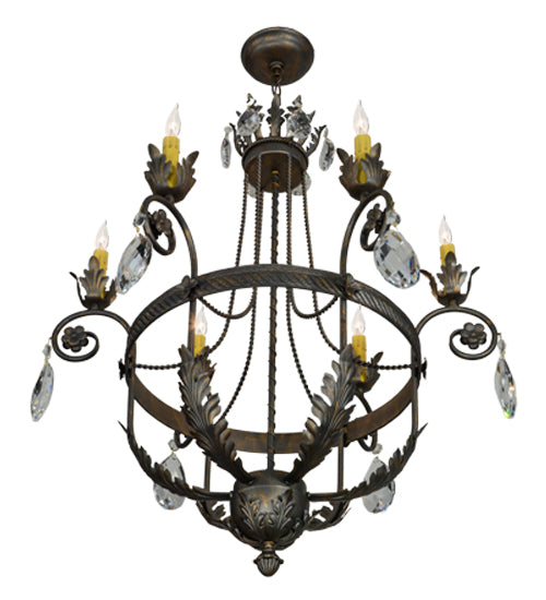 Meyda Lighting Antonia 26" 6-Light French Bronze Chandelier With Amber Faux Candlelight
