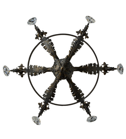 Meyda Lighting Antonia 26" 6-Light French Bronze Chandelier With Amber Faux Candlelight