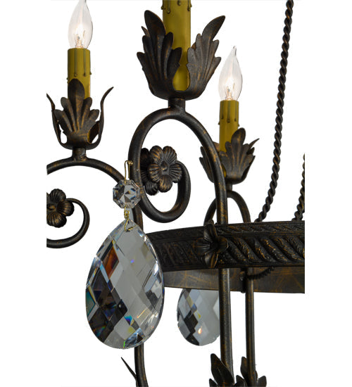 Meyda Lighting Antonia 26" 6-Light French Bronze Chandelier With Amber Faux Candlelight