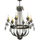 Meyda Lighting Antonia 26" 6-Light French Bronze Chandelier With Amber Faux Candlelight