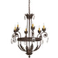 Meyda Lighting Antonia 26" 6-Light Gilded Tobacco Chandelier With Ivory Faux Candlelight