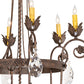 Meyda Lighting Antonia 26" 6-Light Gilded Tobacco Chandelier With Ivory Faux Candlelight