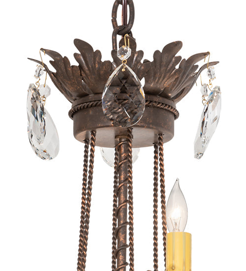 Meyda Lighting Antonia 26" 6-Light Gilded Tobacco Chandelier With Ivory Faux Candlelight