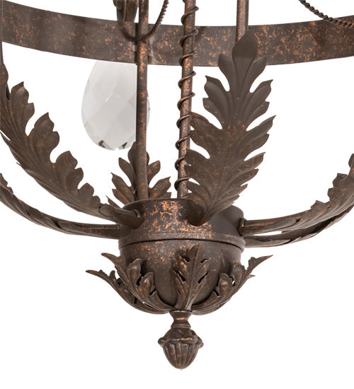 Meyda Lighting Antonia 26" 6-Light Gilded Tobacco Chandelier With Ivory Faux Candlelight