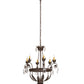Meyda Lighting Antonia 26" 6-Light Gilded Tobacco Chandelier With Ivory Faux Candlelight