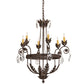 Meyda Lighting Antonia 26" 6-Light Gilded Tobacco Chandelier With Ivory Faux Candlelight
