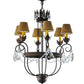 Meyda Lighting Antonia 27" 6-Light Cajun Spice Chandelier With Brown Parchment Shade
