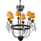 Meyda Lighting Antonia 27" 6-Light Cajun Spice Chandelier With Brown Parchment Shade