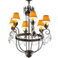 Meyda Lighting Antonia 27" 6-Light Cajun Spice Chandelier With Brown Parchment Shade